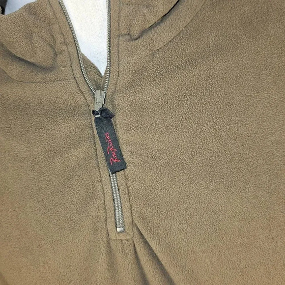 Rail Riders Mens Brown Fleece 1/4 Zip Pullover Large - Picture 3 of 4